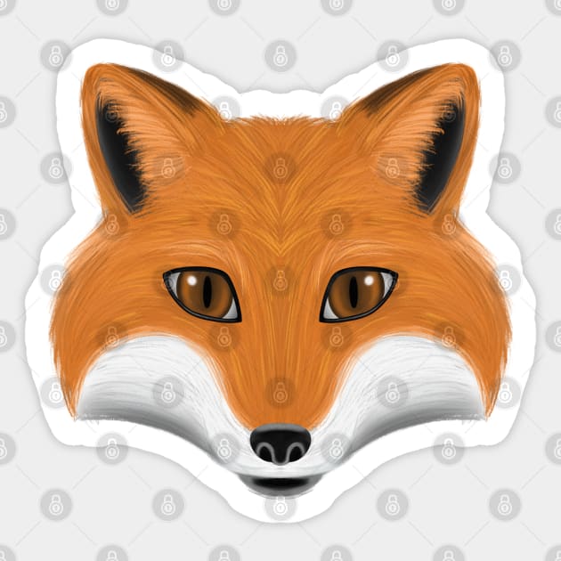 Fox Face Sticker by Firestorm Fox